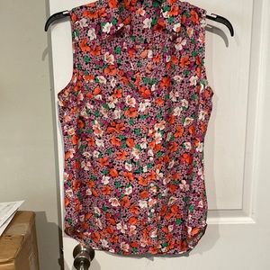 Ann Taylor Floral Sleeveless Blouse
